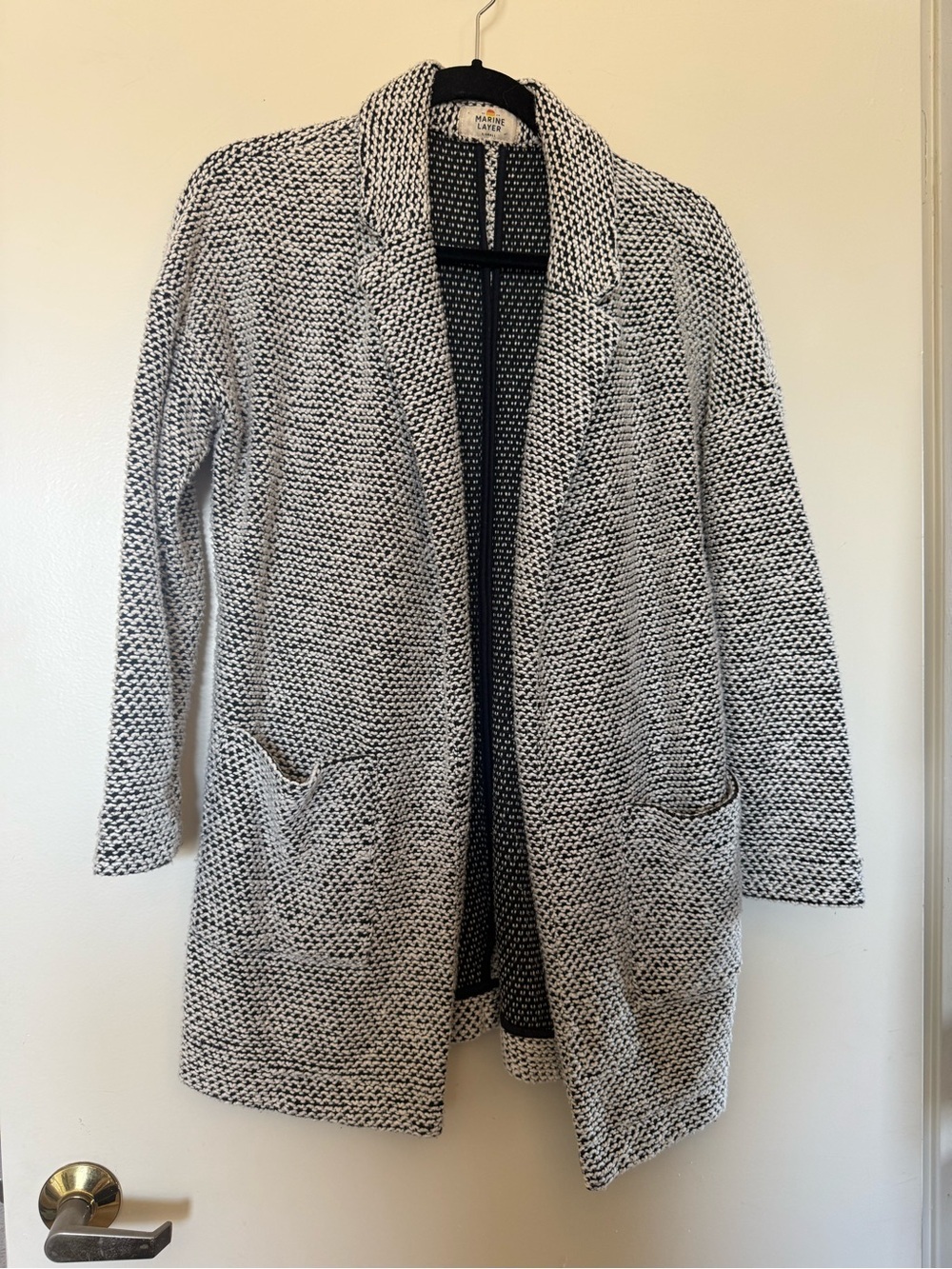 Marine Layer Birdseye Open Cardigan/Knit Blazer in Size XS